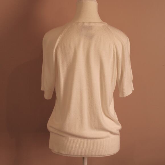 Designers Originals Women's Short Sleeve SUPER SOFT Knit Top White sz M - Picture 3 of 9